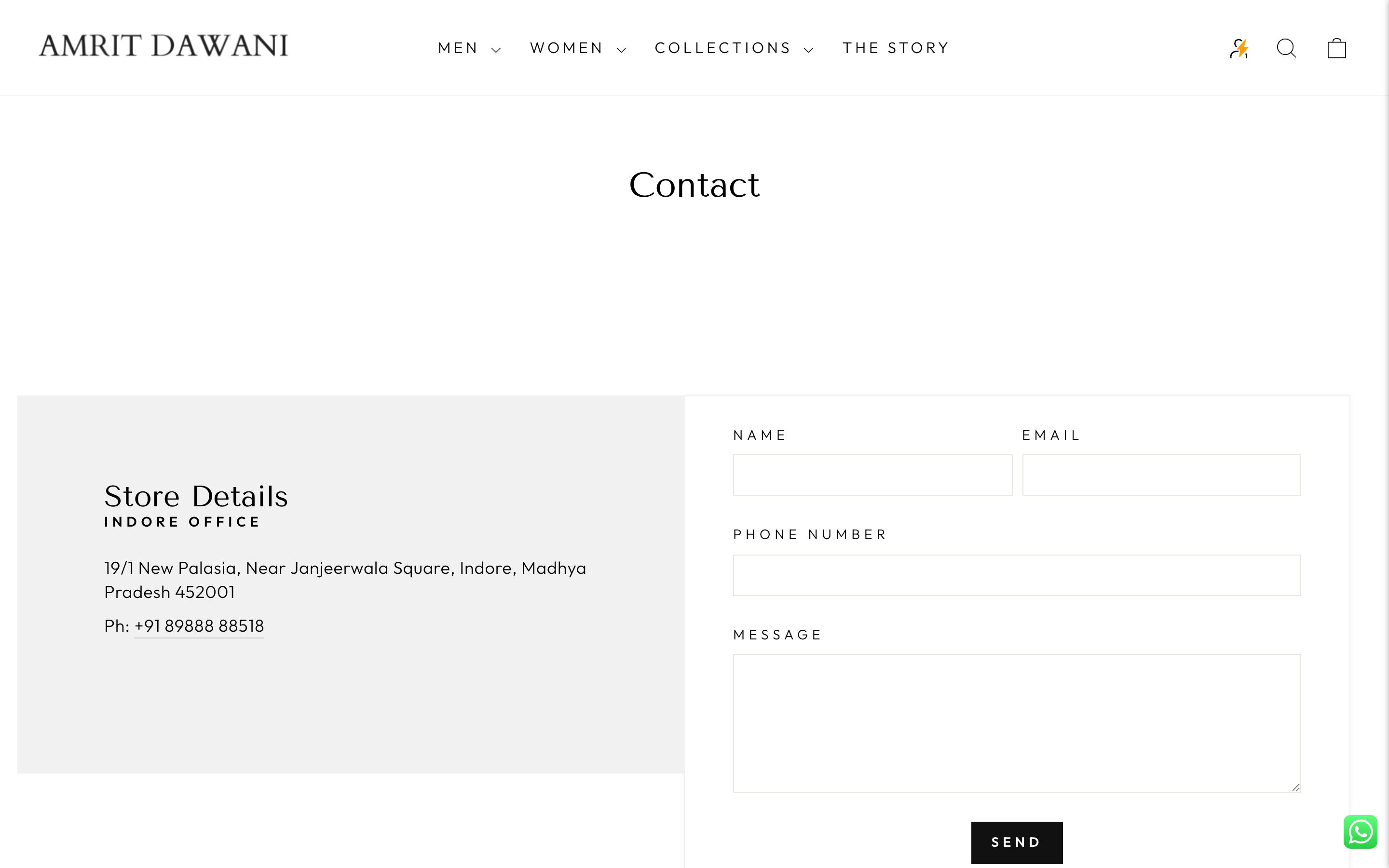 Amrit Dawani Contact / booking page