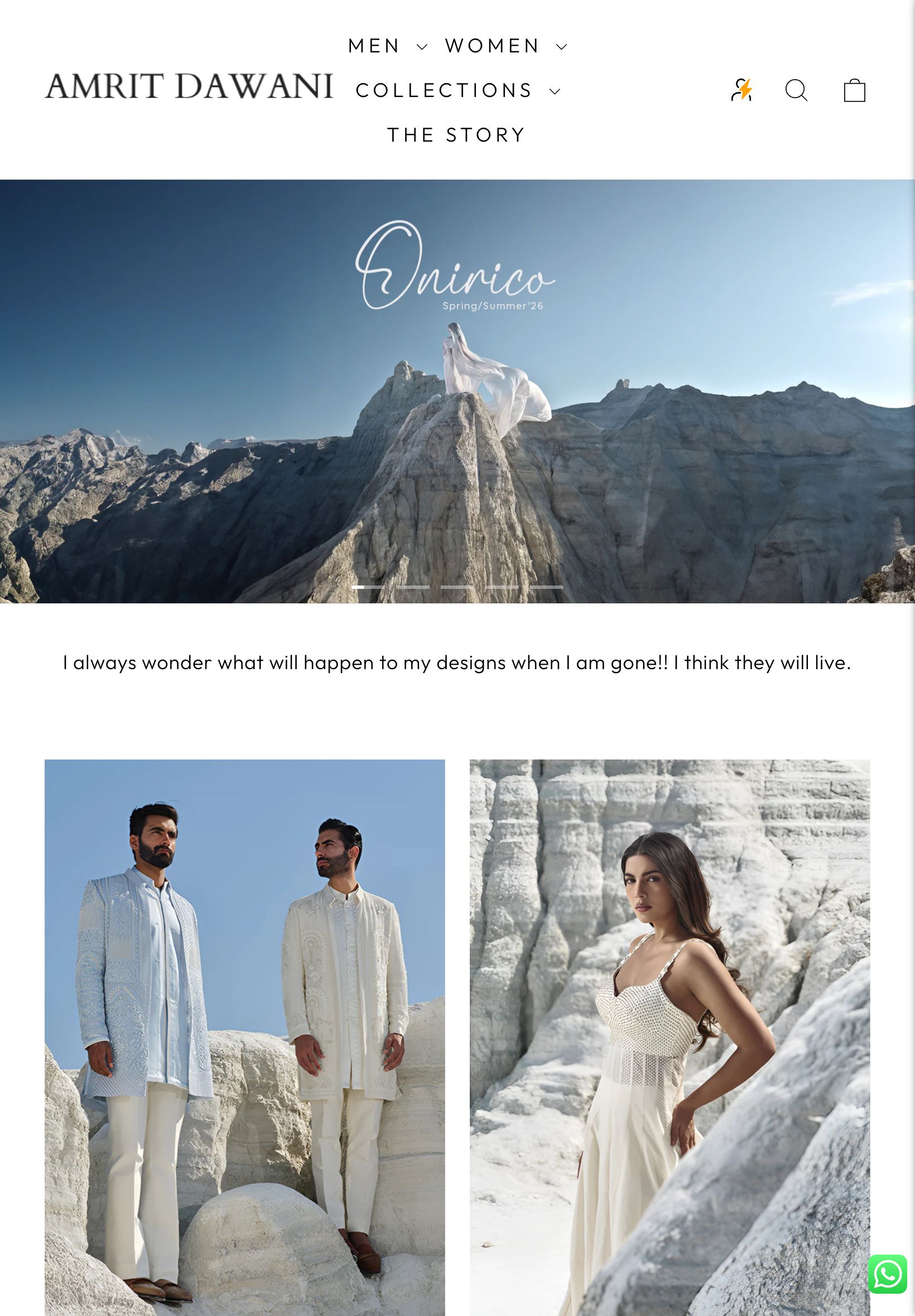 Amrit Dawani website - tablet