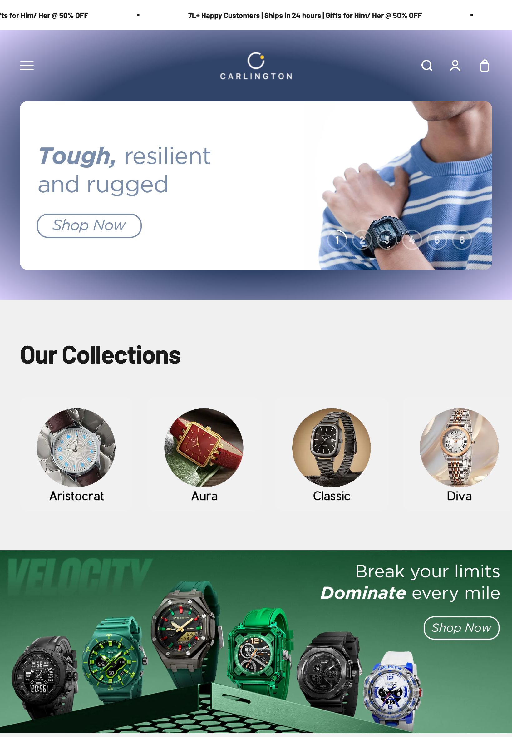 Carlington website - tablet