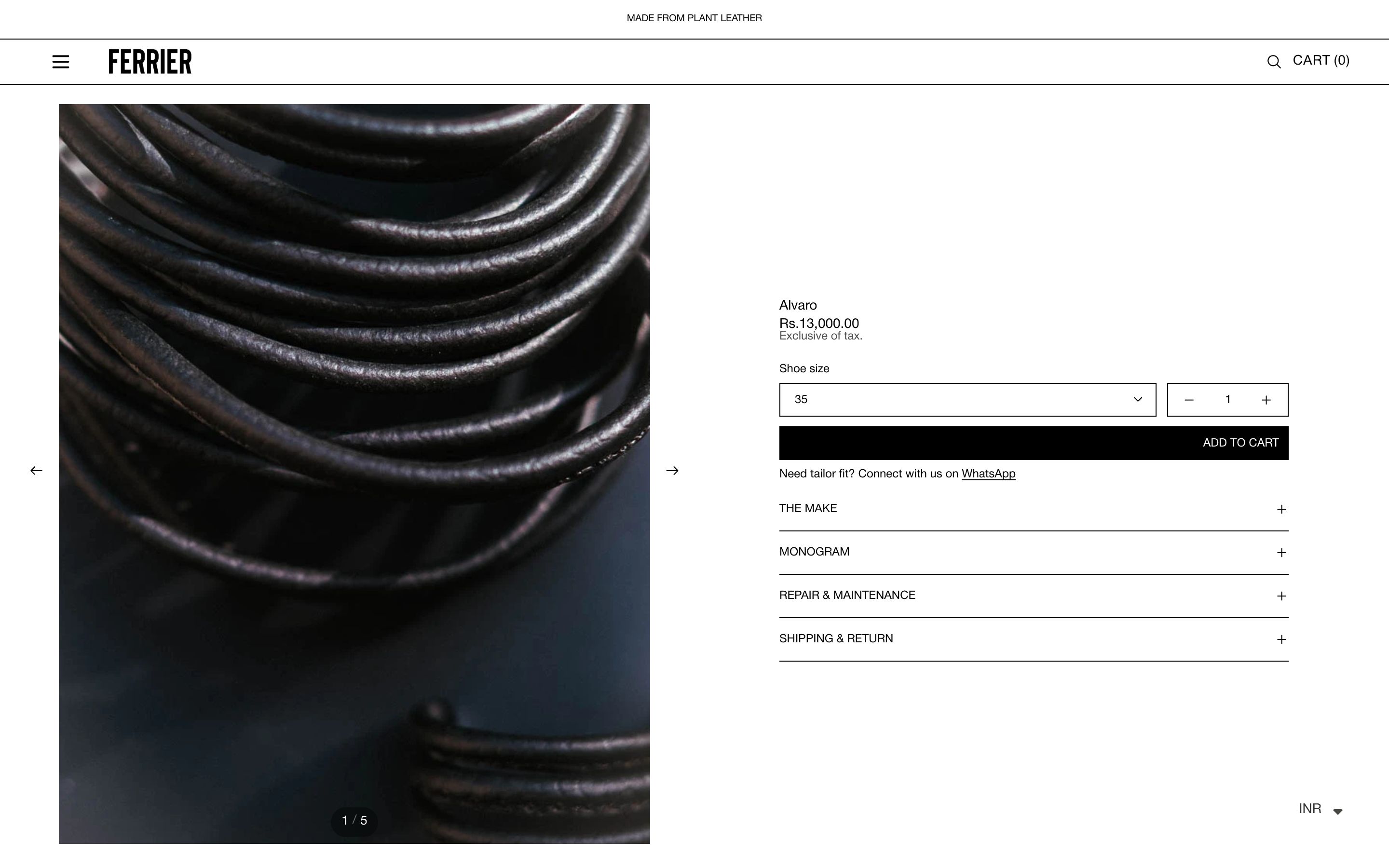 Ferrier Single product page