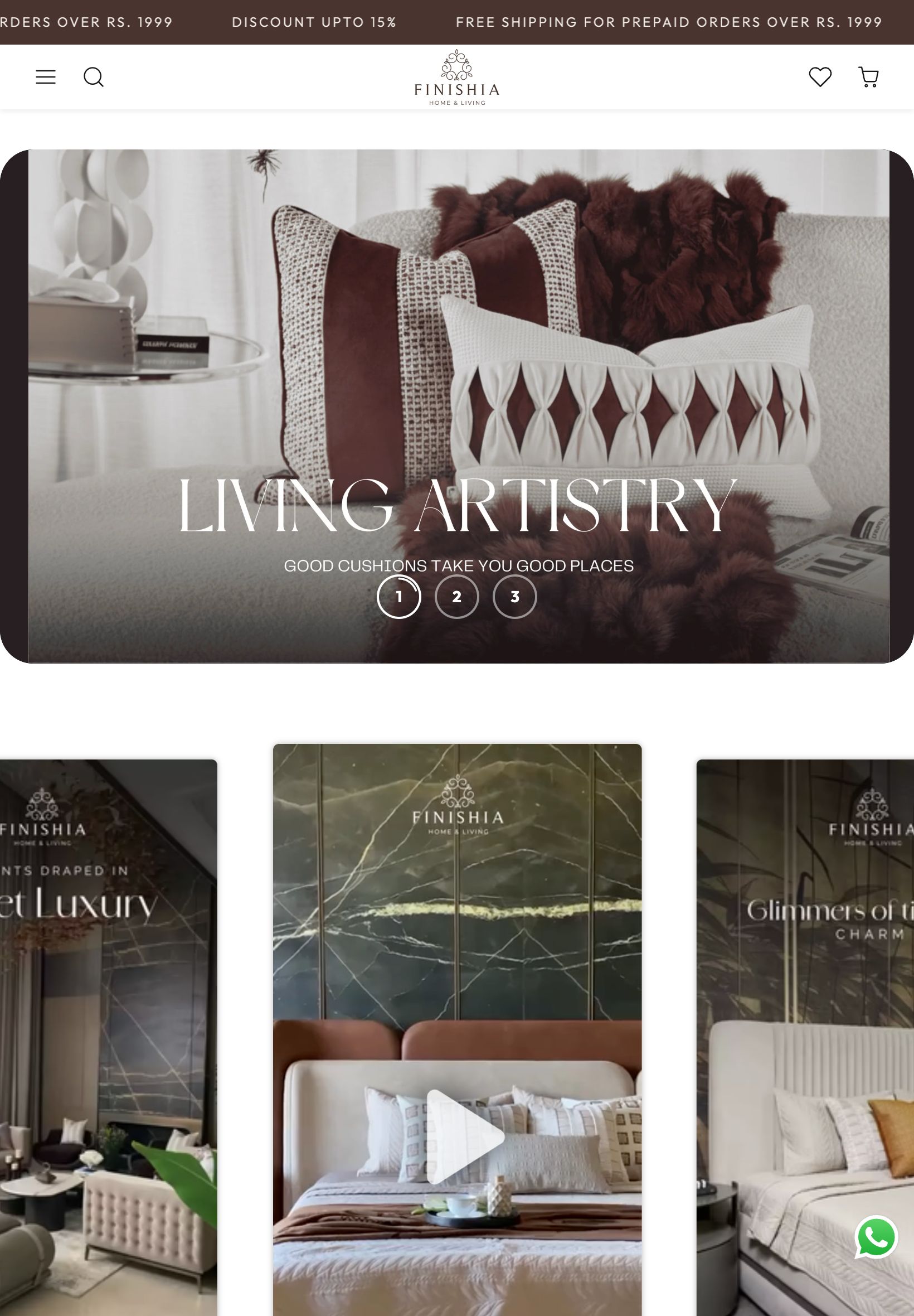 Finishia Living website - tablet