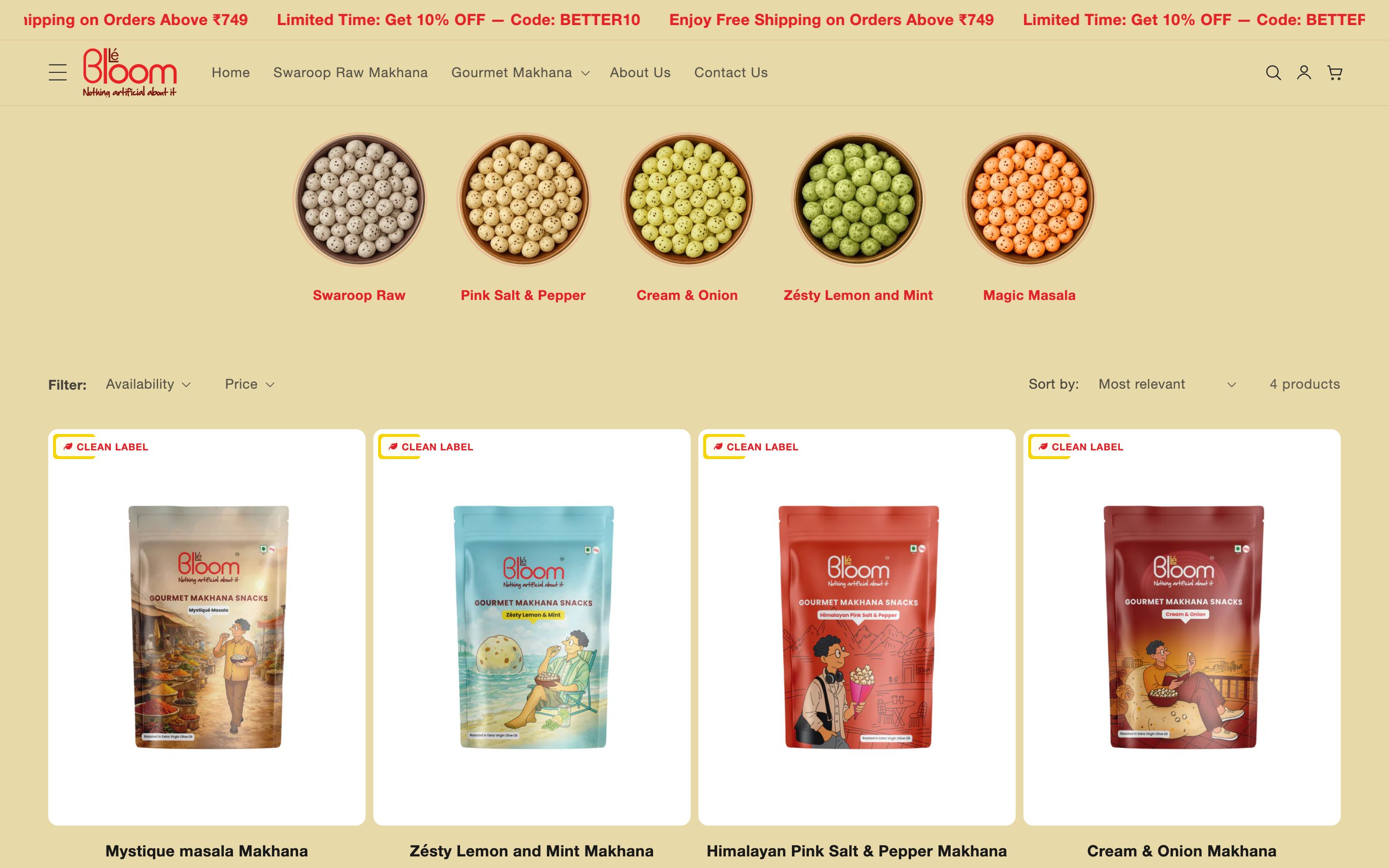 Lé Bloom Collection page