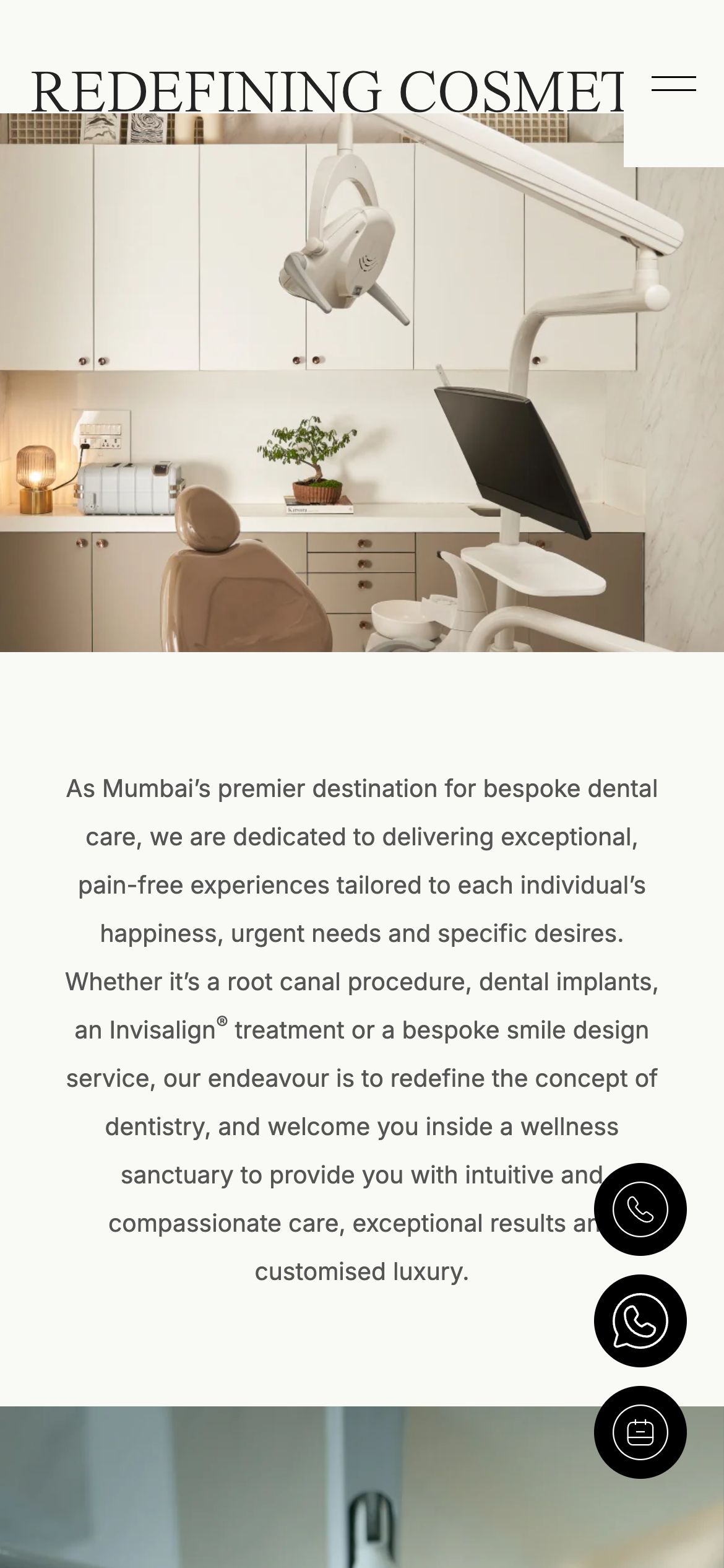 Opal Dental Care Studio Our story page on mobile