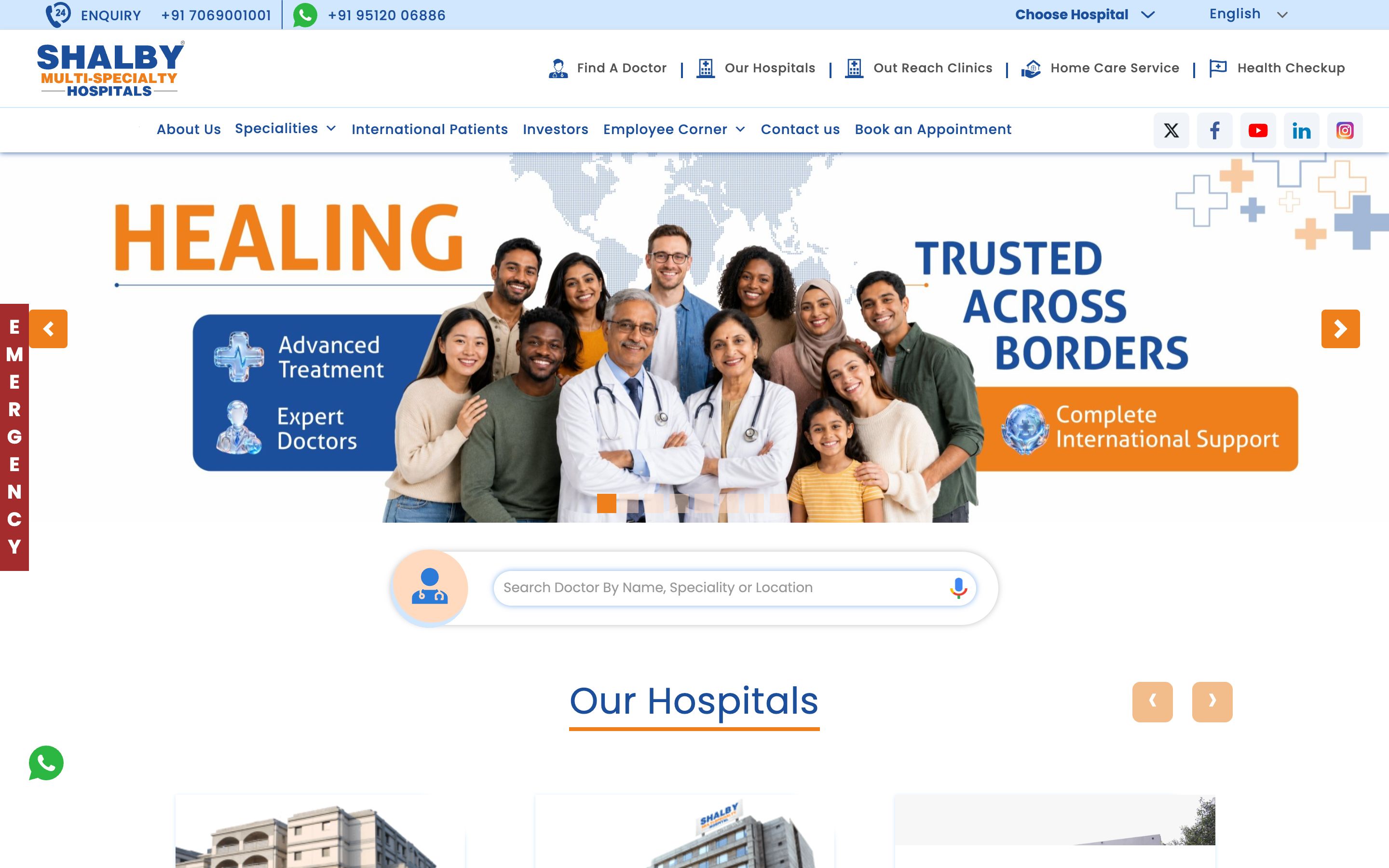 Shalby Hospitals website