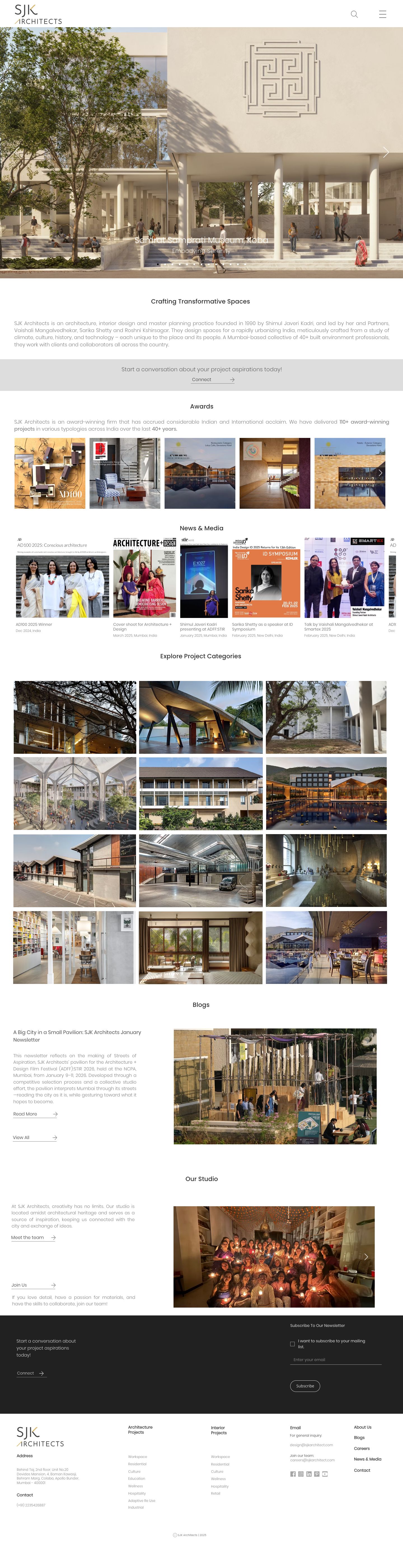 SJK Architects full homepage