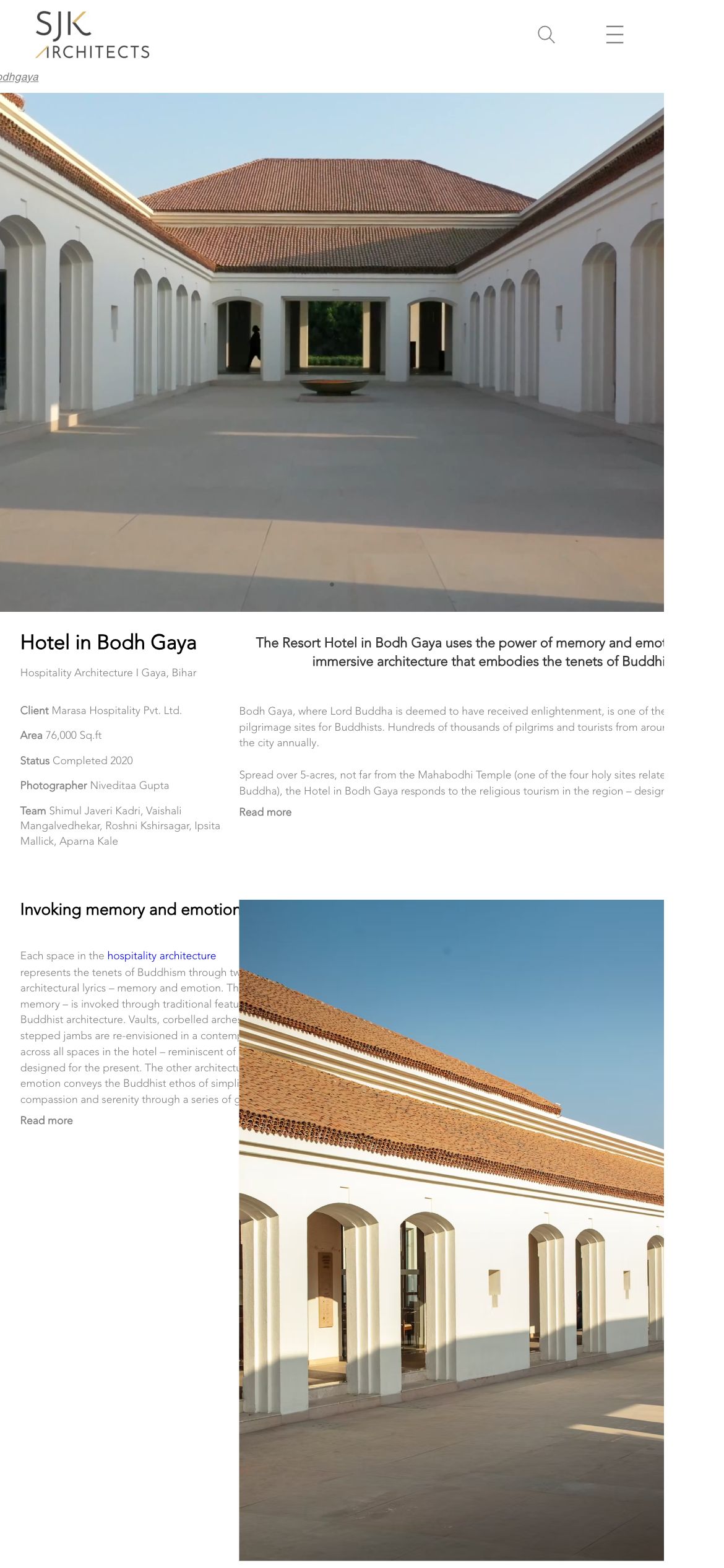 SJK Architects The Dasavatara Hotel page on mobile