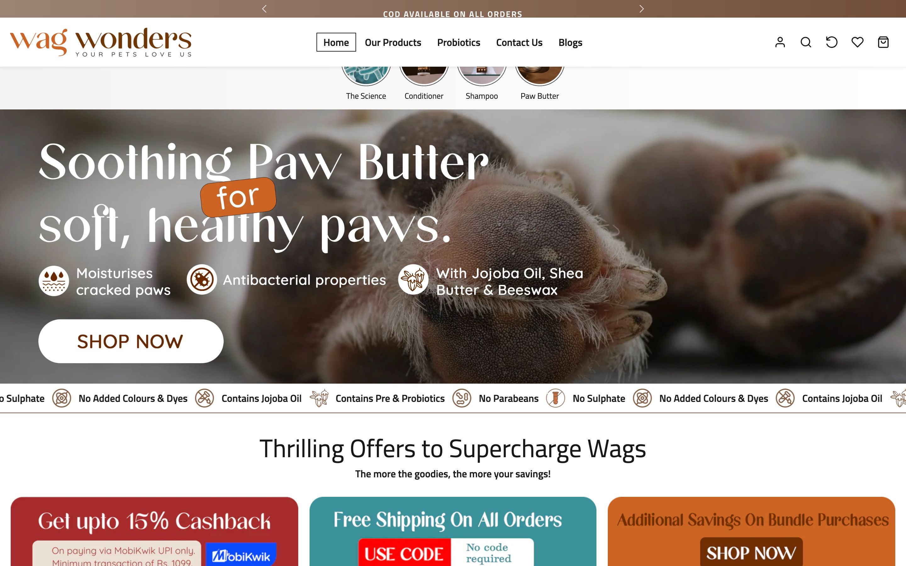 Wag Wonders website