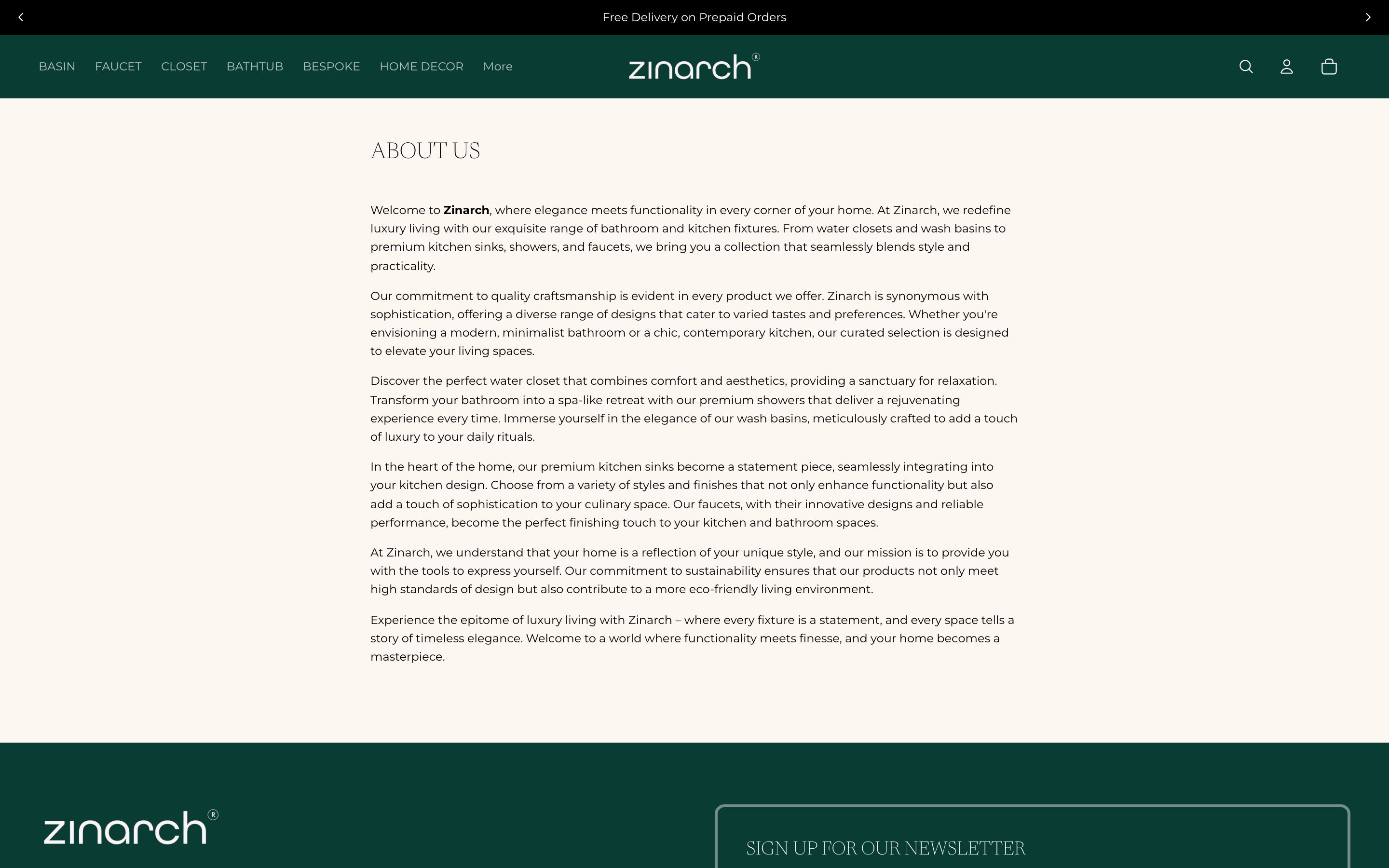 Zinarch About page