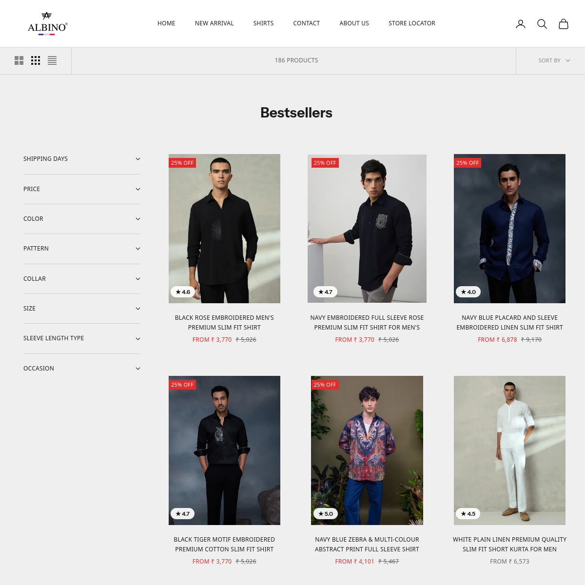 Bestseller collection — optimised around shirt search intent