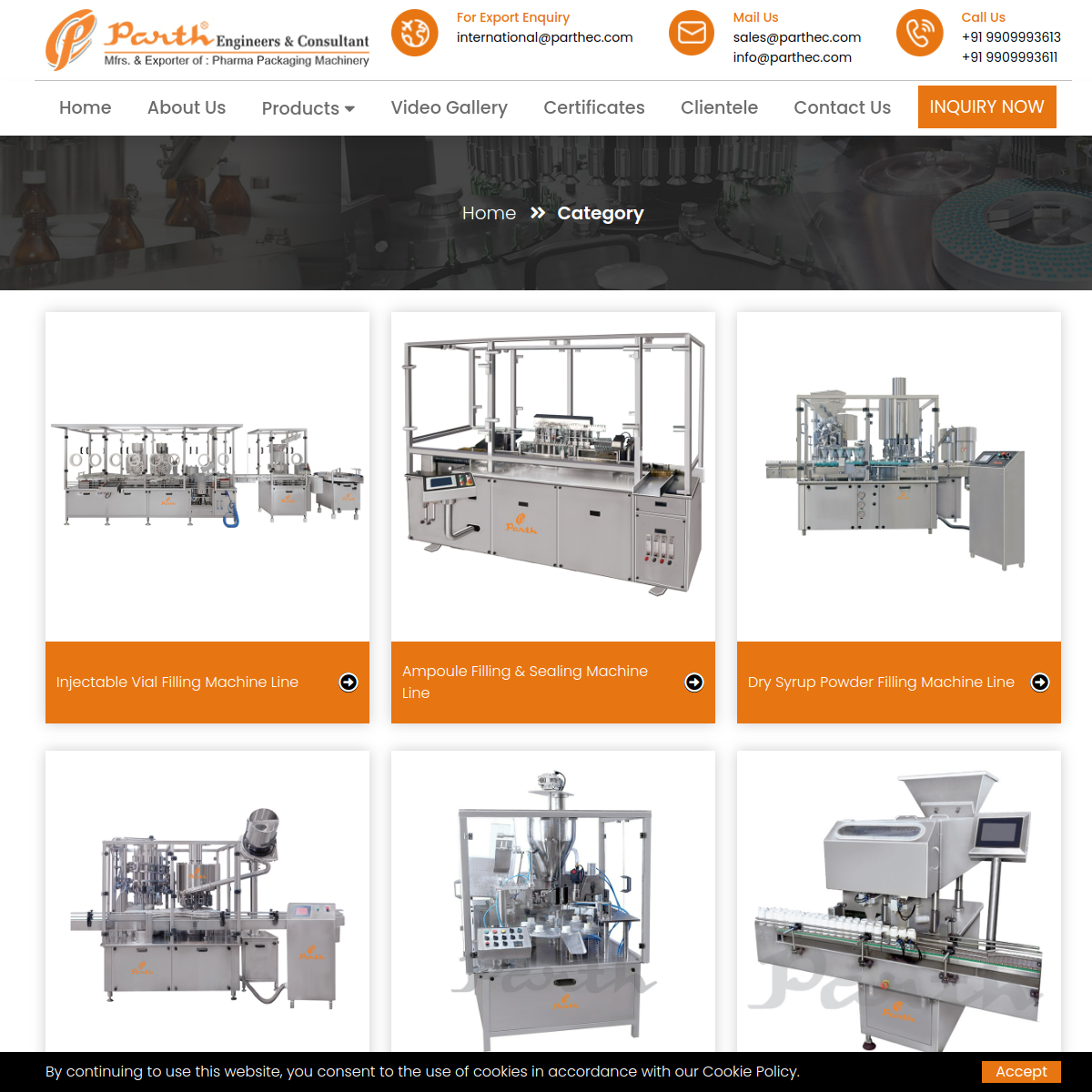 Products hub — optimised around exact machine searches